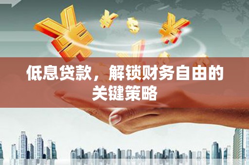 薛城低息贷款，解锁财务自由的关键策略