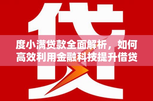 新会度小满贷款全面解析，如何高效利用金融科技提升借贷体验