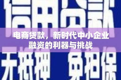 弥陀电商贷款，新时代中小企业融资的利器与挑战