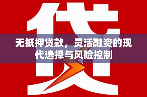 中宁无抵押贷款，灵活融资的现代选择与风险控制