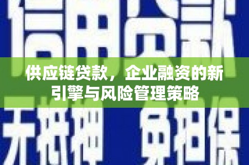 新民供应链贷款，企业融资的新引擎与风险管理策略