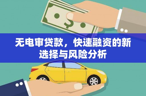 瓜州无电审贷款，快速融资的新选择与风险分析