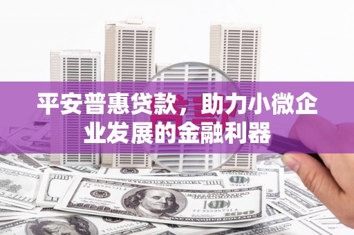 金昌平安普惠贷款，助力小微企业发展的金融利器